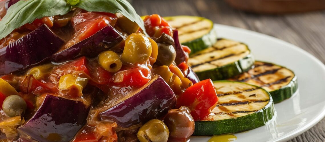 Eggplant Caponata With Grilled Zucchini Keto Social Eats