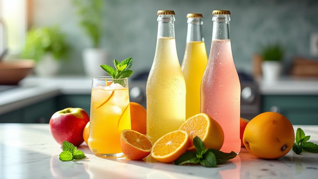 variety of sparkling waters