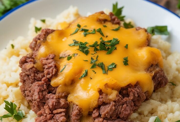 Keto Beef and Cheesy Cauliflower Rice Recipe