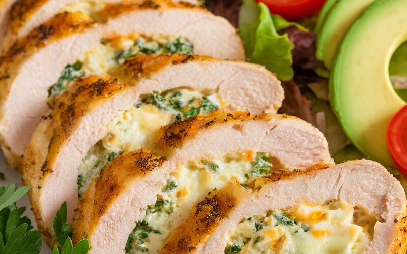 Keto Cheesy Broccoli Stuffed Chicken Breasts Recipe