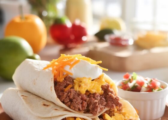 Keto Low-Carb Beef and Egg Breakfast Burrito