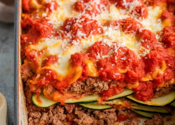 Lamb and Zucchini Noodle Casserole