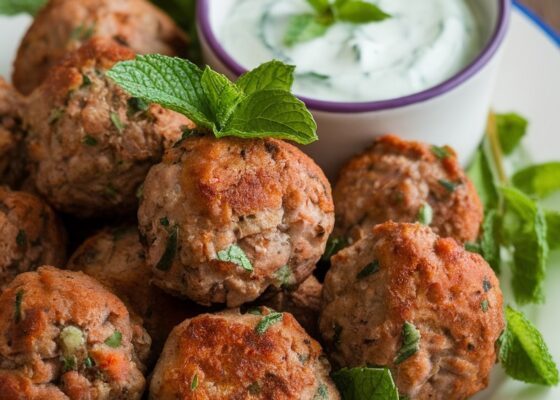 Savory Keto Lamb Meatballs with Refreshing Mint Yogurt Sauce