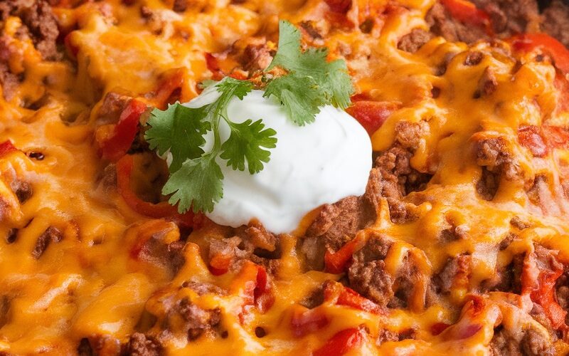 Keto Cheesy Beef Taco Skillet Recipe