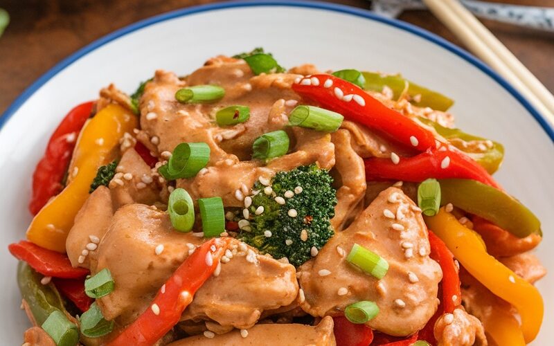 Keto Spicy Peanut Butter Chicken Stir-Fry