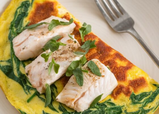 Keto Fish Omelette with Spinach